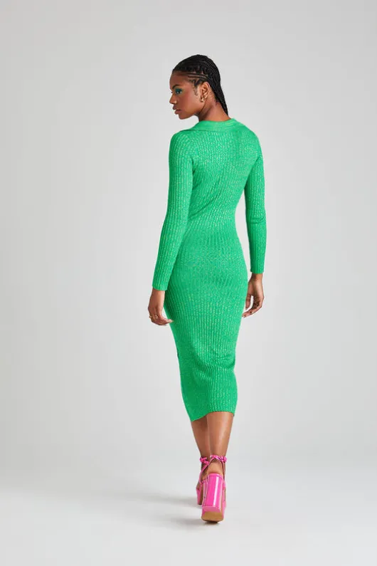 Green Twist Polo Dress