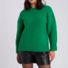 Green Wool Blend Crew Neck Jumper