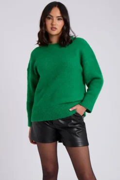 Green Wool Blend Crew Neck Jumper