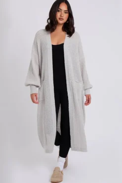 Grey Chunky Longline Cardigan
