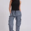 Grey Parachute Cargo Trousers | Urban Bliss clothing