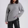 Grey Wool Blend Crew Neck Jumper