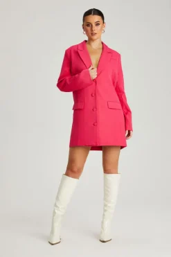 Hot Pink Oversized Blazer Dress