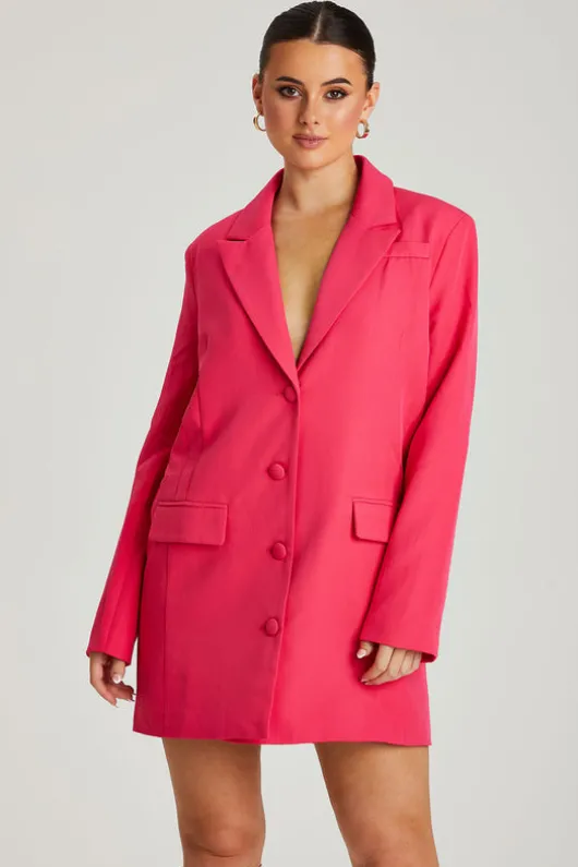 Hot Pink Oversized Blazer Dress