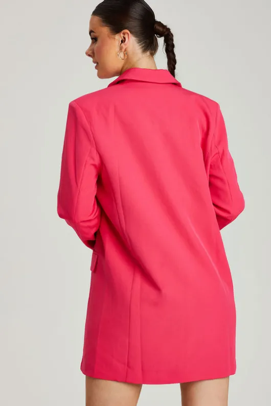 Hot Pink Oversized Blazer Dress