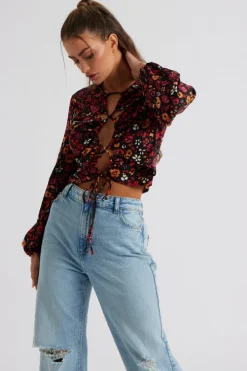 Indigo Cut Out Top