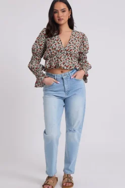 Juliette Ruched Sleeve Top