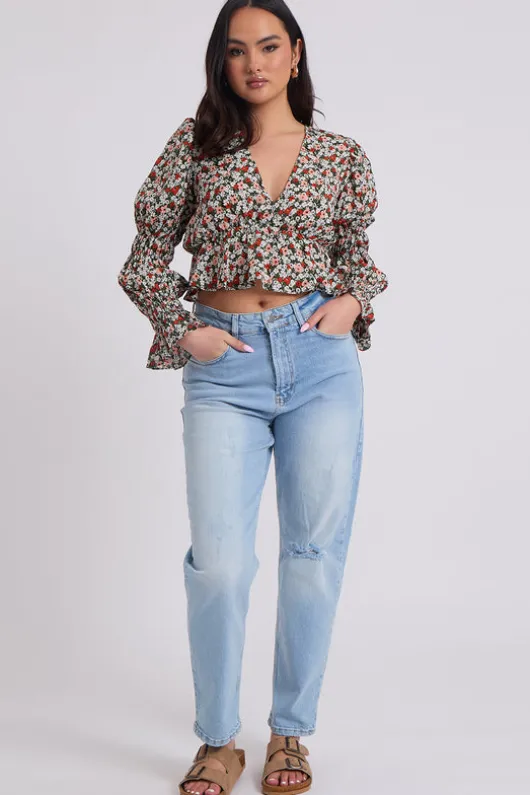 Juliette Ruched Sleeve Top