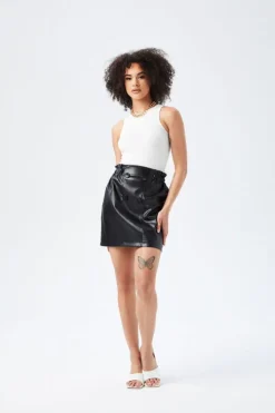 Kat Paperbag Pu Skirt