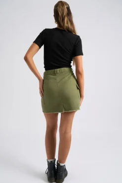 Khaki Cara Cargo Mini Skirt
