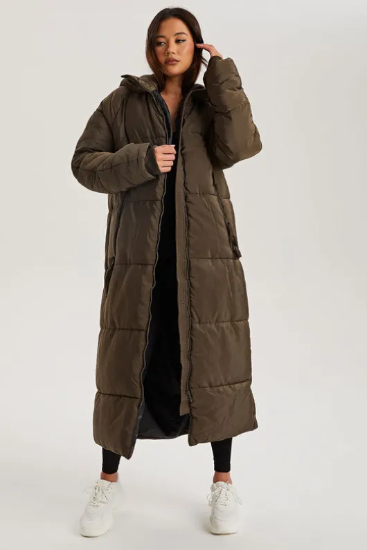 Khaki Longline Puffa