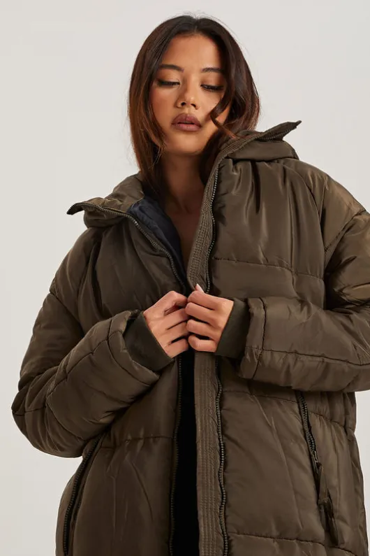 Khaki Longline Puffa