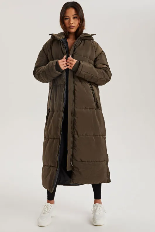 Khaki Longline Puffa