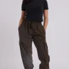 Khaki Parachute Cargo Trousers | Urban Bliss clothing