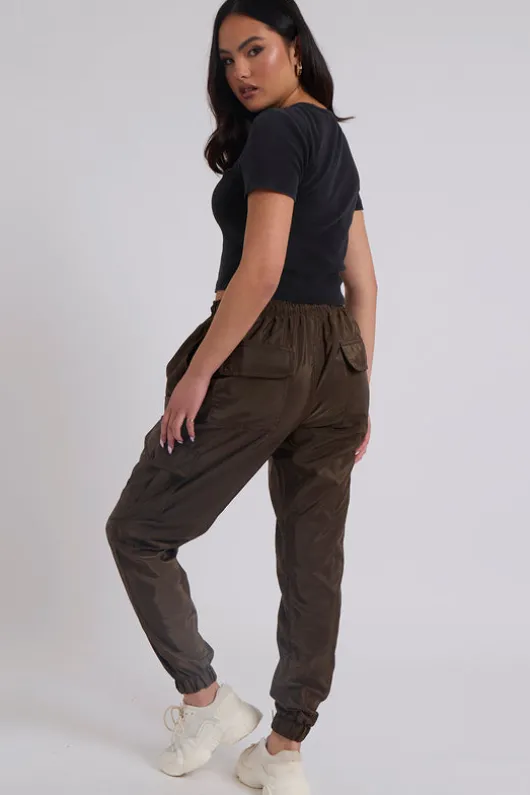 Khaki Parachute Cargo Trousers | Urban Bliss clothing