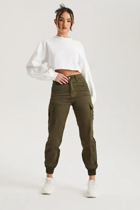 Khaki Porto Cargo Jogger | Urban Bliss clothing