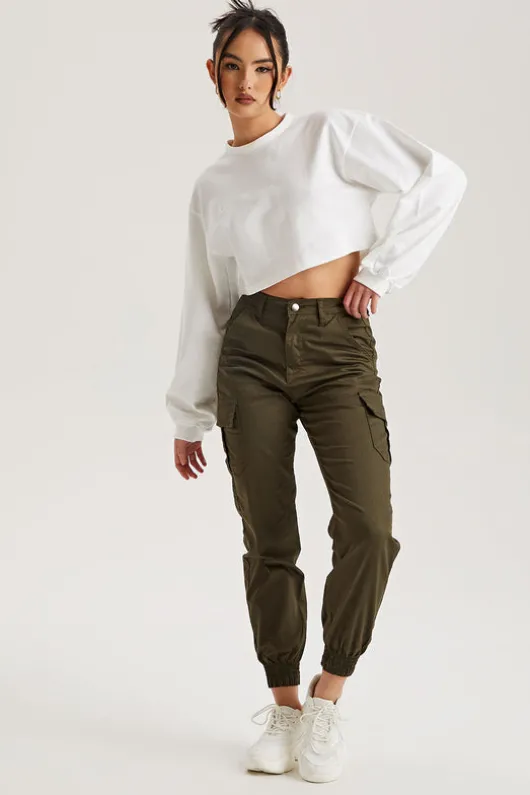 Khaki Porto Cargo Jogger | Urban Bliss clothing