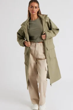 Khaki Rubberised Raincoat
