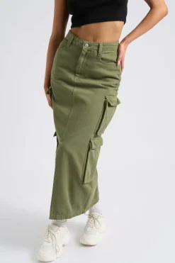 Khaki Soda Cargo Skirt