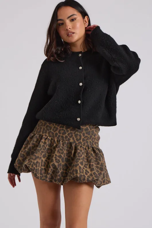 Leopard Bubble Mini Skirt