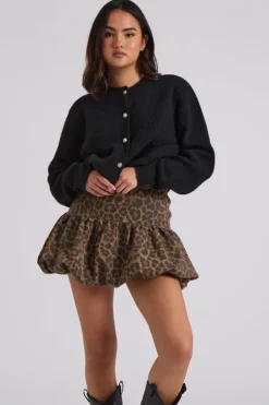 Leopard Bubble Mini Skirt
