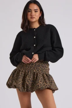 Leopard Bubble Mini Skirt