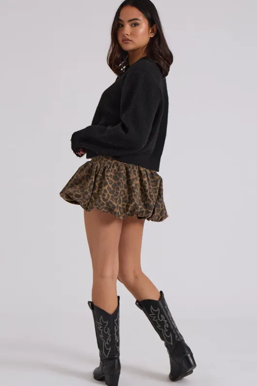 Leopard Bubble Mini Skirt