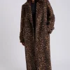 Leopard Faux Wool Formal Coat