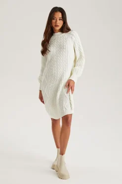 Lia Crew Neck Balloon Sleeve Dress | Urban Bliss clothing