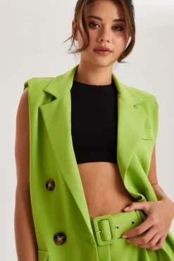 Lime Belted Trousers