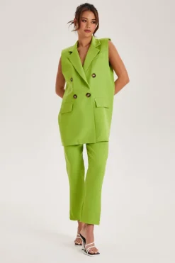 Lime Belted Trousers