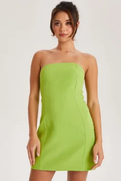 Lime Strapless Tailored Dress | Urban Bliss clothing
