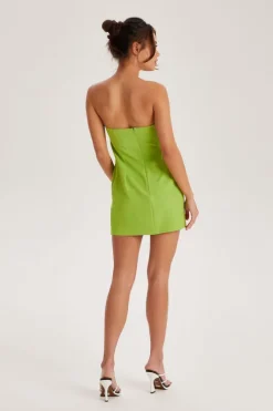 Lime Strapless Tailored Dress | Urban Bliss clothing