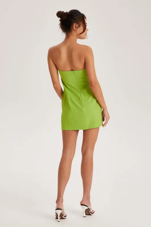 Lime Strapless Tailored Dress | Urban Bliss clothing