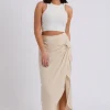 Linen Blend Maxi Skirt