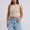 Linen Blend Tie Back Top