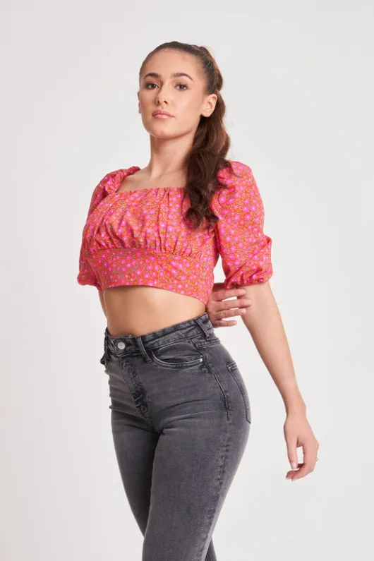 Lotta Floral Square Neck Top