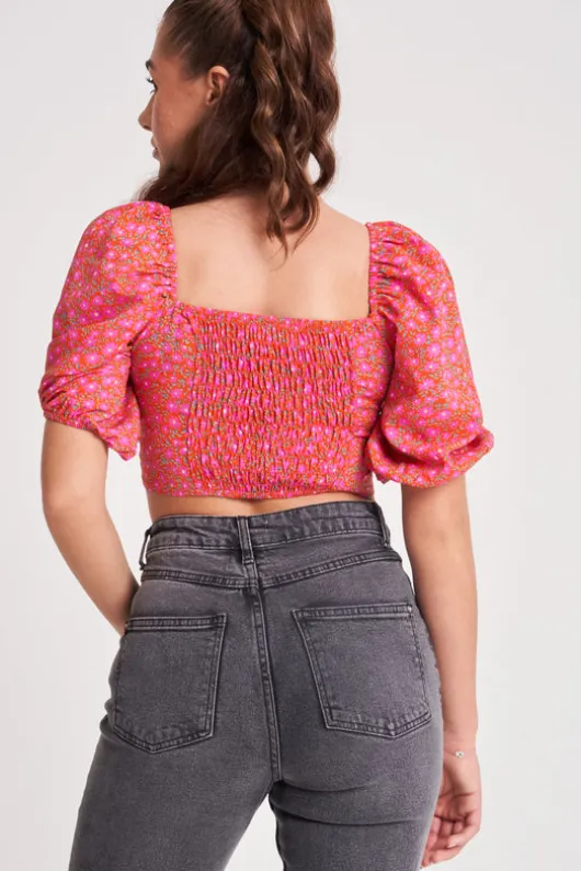 Lotta Floral Square Neck Top