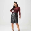 Lovato PU Belted Midi Skirt