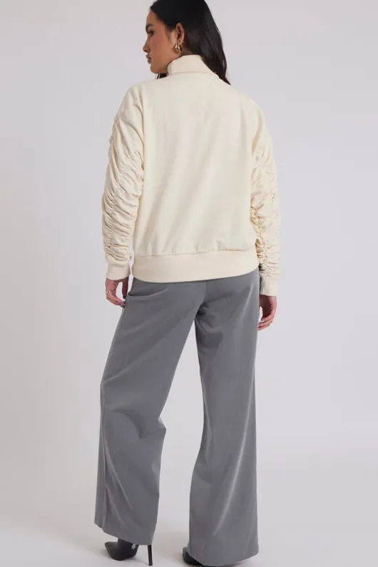 Mackenzie Ruche Sleeve Sweat