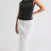 Maxi Split Back Twill Skirt