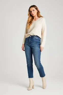 Mid Blue Tanya Straight Leg Jean