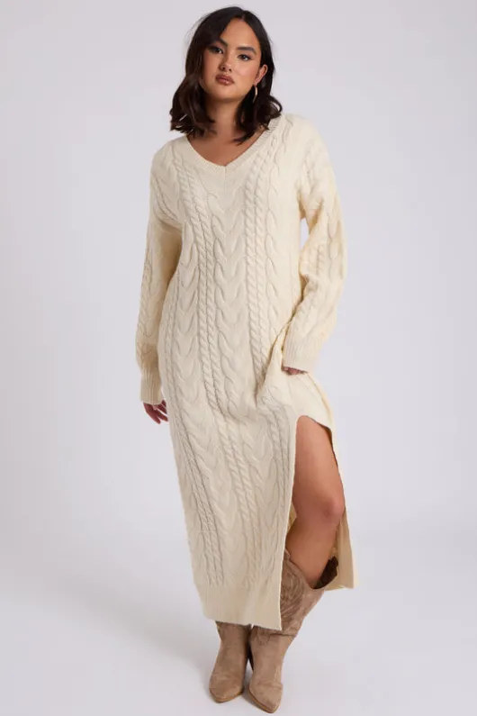 Midaxi V Neck Dress
