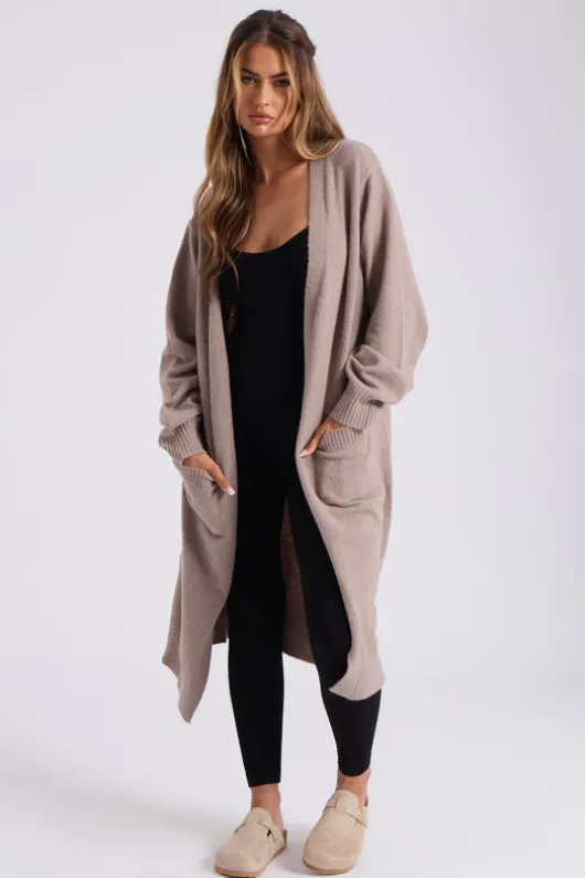 Mink Longline Patch Pocket Cardi