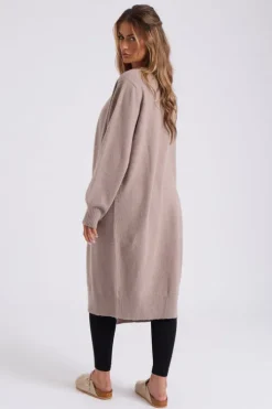 Mink Longline Patch Pocket Cardi