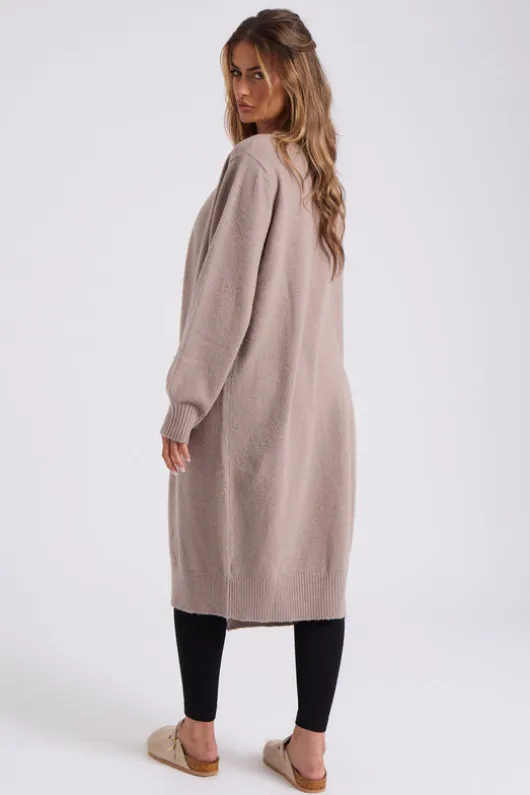 Mink Longline Patch Pocket Cardi