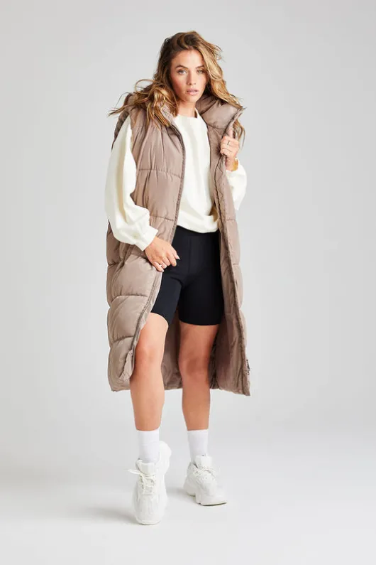 Mink Longline Puffa Gilet