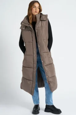 Mink Longline Puffer Gilet