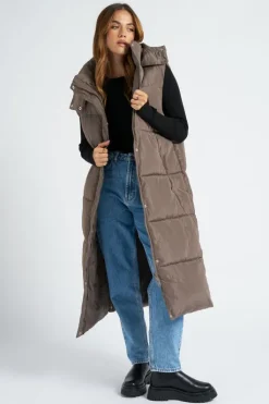 Mink Longline Puffer Gilet