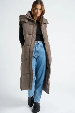 Mink Longline Puffer Gilet